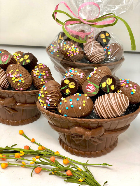 Le panier d'oeufs en chocolat